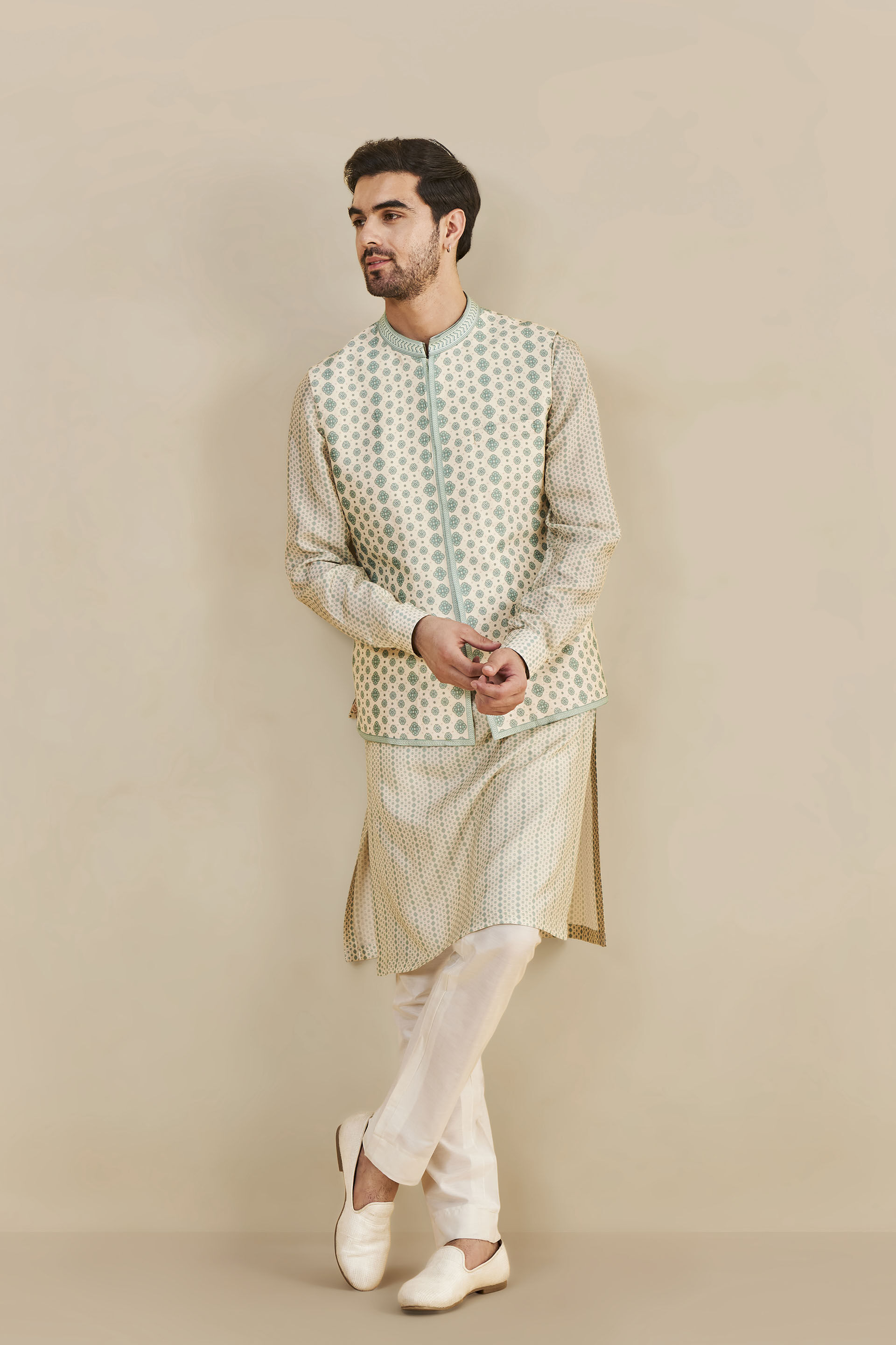 Issan Nehru Jacket - Sea Blue